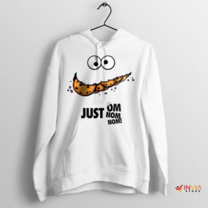 Cartoon Om Nom Stories Nike Logo White Hoodie