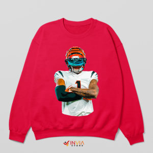 Celebrate Bengals Football Ja'Marr Chase Red Sweatshirt