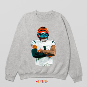 Celebrate Bengals Football Ja'Marr Chase Sport Grey Sweatshirt