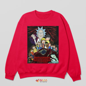 Characters Rick Morty Stranger Things 5 Sweatshirt