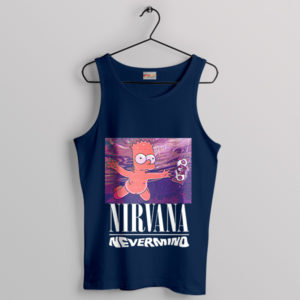 Classic Nevermind Parodied by Bart Simpson Navy Tank Top