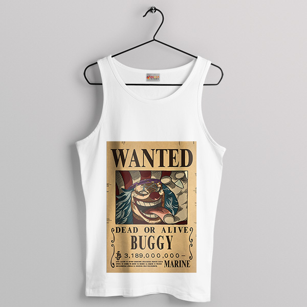 Clown Pirate One Piece Buggy White Tank Top