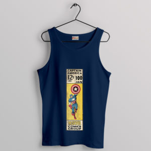 Comic Issue 12 Captain America Series 100 Navy Tank Top