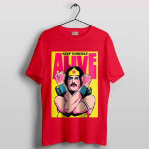 Comic Song Keep Yourself Alive Red T-Shirt
