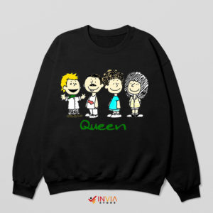 Comic Strip Members of Queen Black Sweatshirt