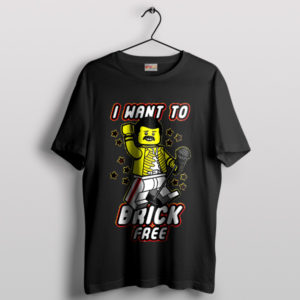 Custom Brick Lego Freddie Band Black T-Shirt