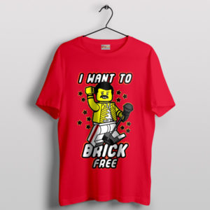 Custom Brick Lego Freddie Band Red T-Shirt