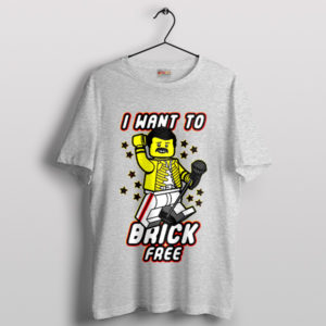 Custom Brick Lego Freddie Band Sport Grey T-Shirt