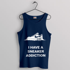 Cute Nike Sneakers Meme Cocaine Addiction Navy Tank Top