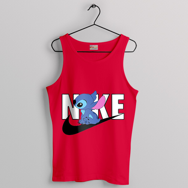 Cute Stitch Nike Clothing Line Red Tank Top
