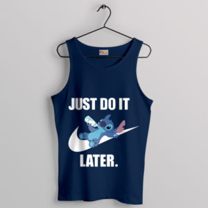 Cute Stitch Nike Just Do It Later Navy Tank Top