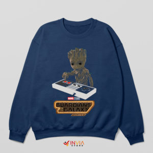 Cute Teenage Groot Music DJ Navy Sweatshirt