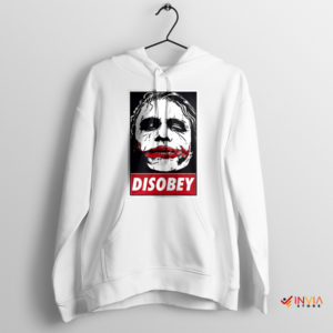 DC Comics the Joker Disobey Quote White Hoodie