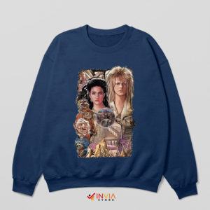 David Bowie Jareth Labyrinth Movie Art Navy Sweatshirt