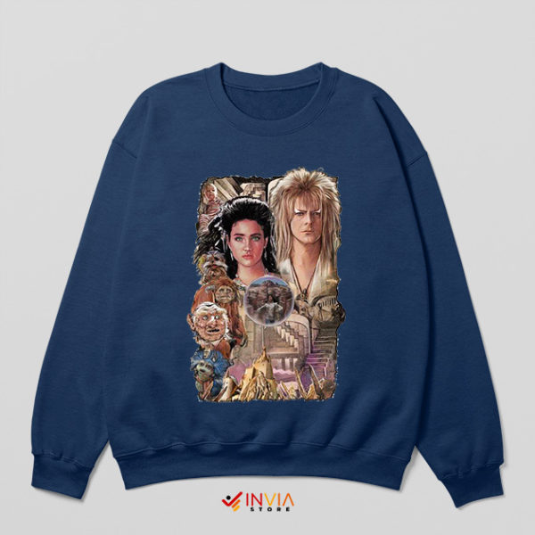 David Bowie Jareth Labyrinth Movie Art Navy Sweatshirt