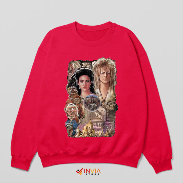 David Bowie Jareth Labyrinth Movie Art Red Sweatshirt