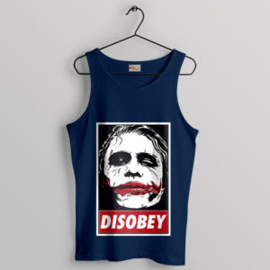 Disobey Joker Face Dark Knight Movie Navy Tank Top