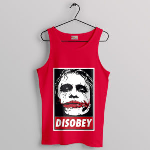 Disobey Joker Face Dark Knight Movie Red Tank Top