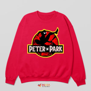 Fan Art Peter Parker Jurassic Park Red Sweatshirt