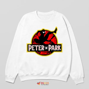 Fan Art Peter Parker Jurassic Park White Sweatshirt