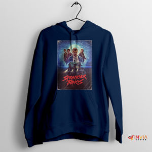 Fan Art Stranger Things 5 Characters Navy Hoodie