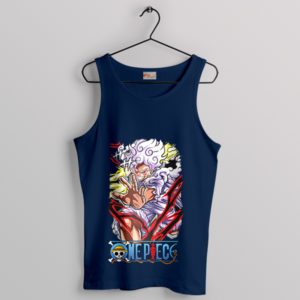 Fifth Gear One Piece Luffy Graphic Navy Tank Top