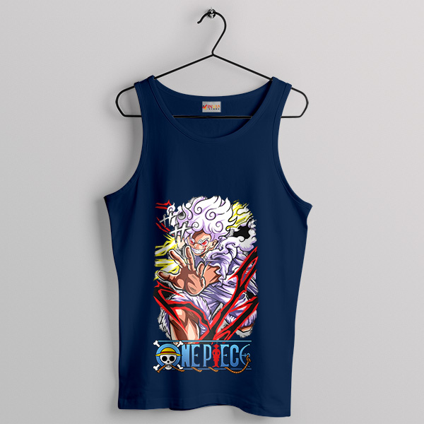 Fifth Gear One Piece Luffy Graphic Navy Tank Top