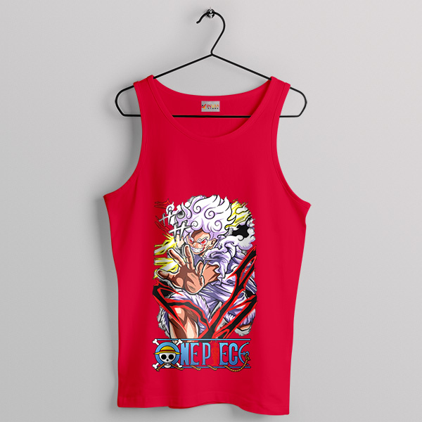 Fifth Gear One Piece Luffy Graphic Red Tank Top