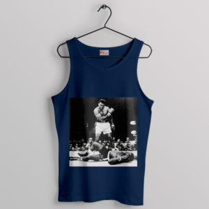 Fights Muhammad Ali Sonny Liston Navy Tank Top
