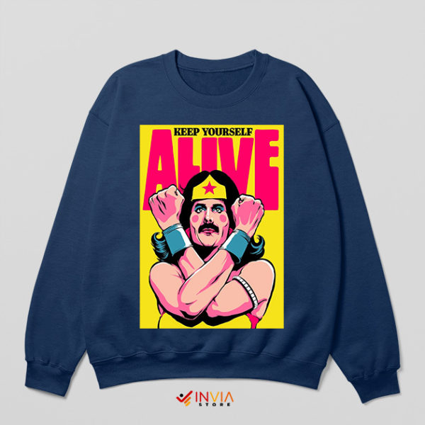 Freddie Keep Yourself Alive Navy Sweatshirt