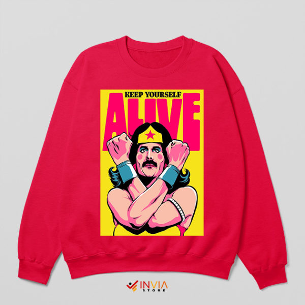 Freddie Keep Yourself Alive Red Sweatshirt