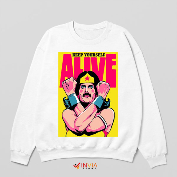 Freddie Keep Yourself Alive White Sweatshirt