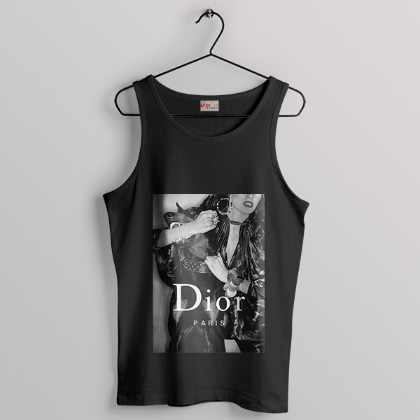 French Fashion House Rottweile Haute Couture Black Tank Top