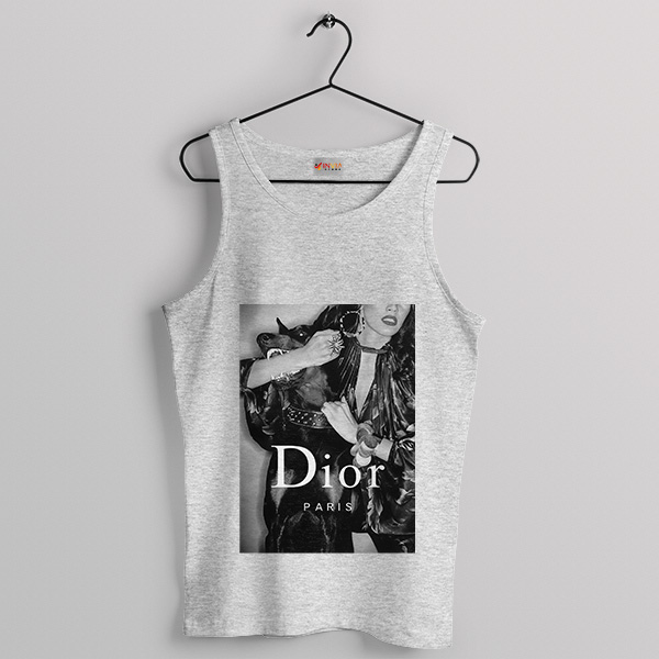 French Fashion House Rottweile Haute Couture Sport Grey Tank Top