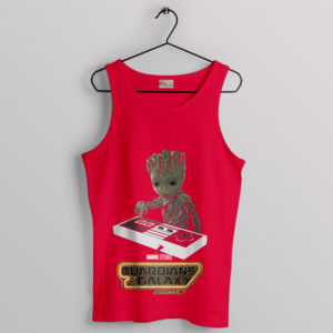 Funny Baby Groot Costume Music DJ Red Tank Top