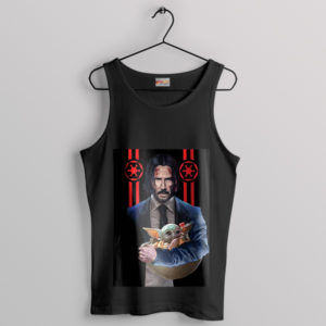 Funny Baby Yoda John Wick Chapter 4 Black Tank Top