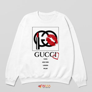 Funny Lips House of Gucci Movie White Sweatshirt