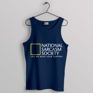 Funny National Sarcasm Society Travel Navy Tank Top