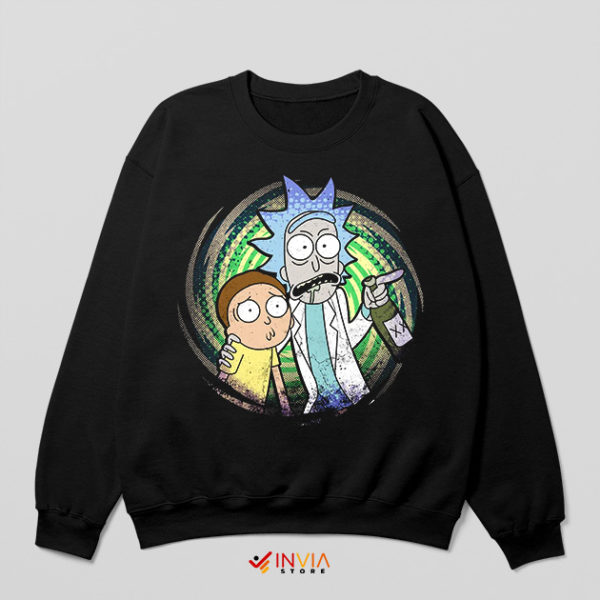 Funny Rck Morty Portal Easter Egg Black Sweatshirt