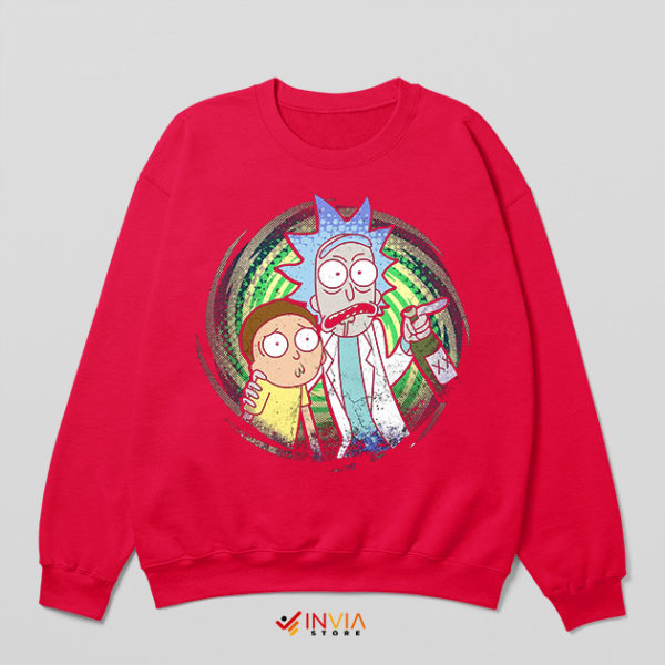 Funny Rck Morty Portal Easter Egg Red Sweatshirt