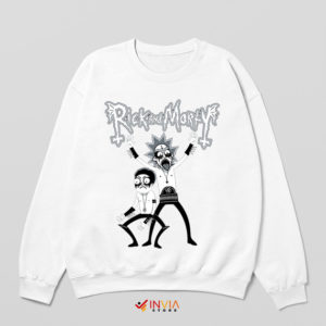 Funny Rick Morty Kiss Paul Stanley White Sweatshirt