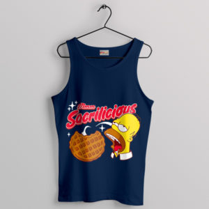 Funny Sacrilicious Homer Simpson Navy Tank Top