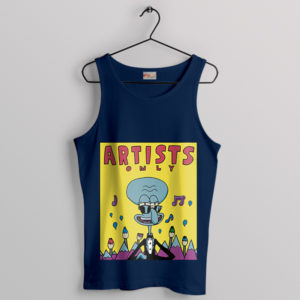 Future Squidward Artists Only Meme Navy Tank Top