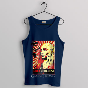 GOT Dragons Khaleesi Obey Artist Navy Tank Top