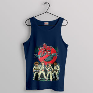 Ghostbusters Movie Stranger Things 5 Navy Tank Top