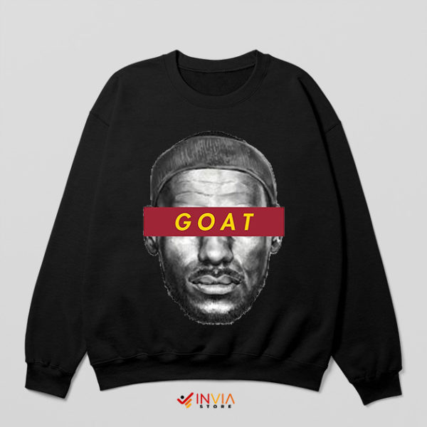 Goat Art Face Lebron James Black Sweatshirt