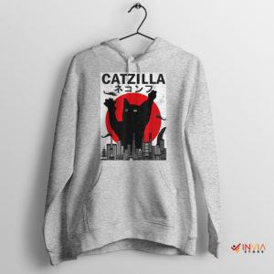 Godzilla Kaiju Parody Catzilla Sport Grey Hoodie