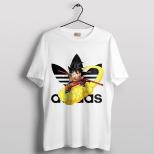 Goku Flying On Nimbus Adidas Anime White T-Shirt