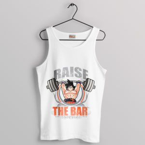 Goku Train insaiyan Raise The Bar White Tank Top