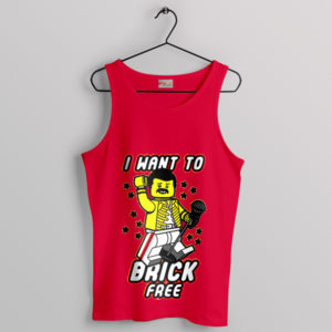 Golden Brick Lego Freddie Band Red Tank Top